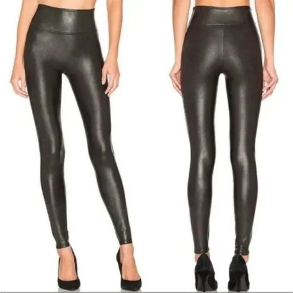 SPANX Women's Faux Leather Leggings 2437, Black,‎ Medium